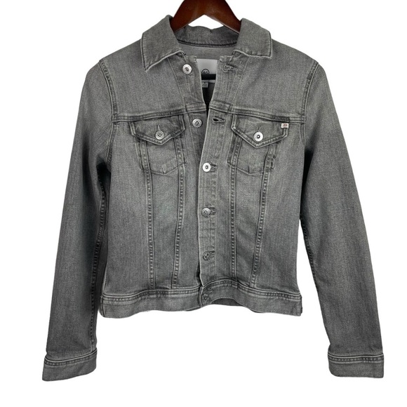 AG Adriano Goldschmeid | Light Gray Wash Button Jean Jacket - Picture 1 of 9